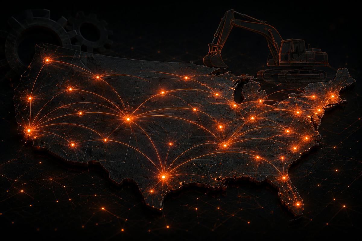 Map of the NEAN auctioneer network across the United States