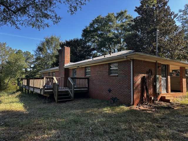 Rear deck and chimney